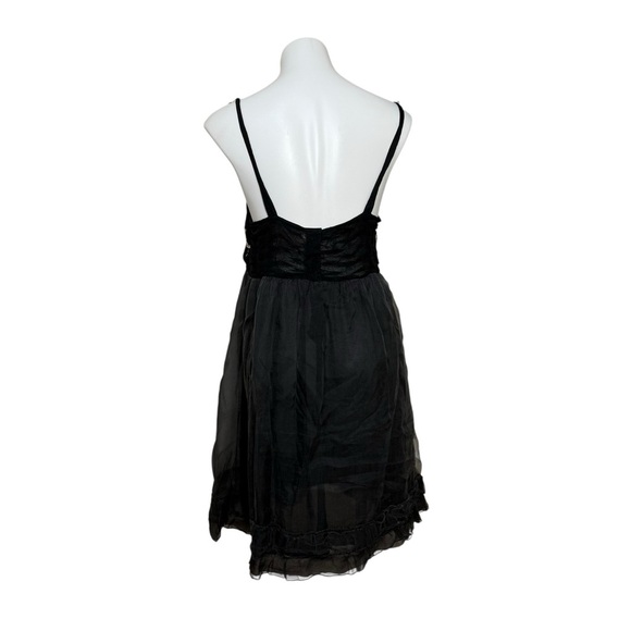 Anthropologie zeharvale Black Tulle Floral Embroidered Mini Dress size 12 - Picture 3 of 5